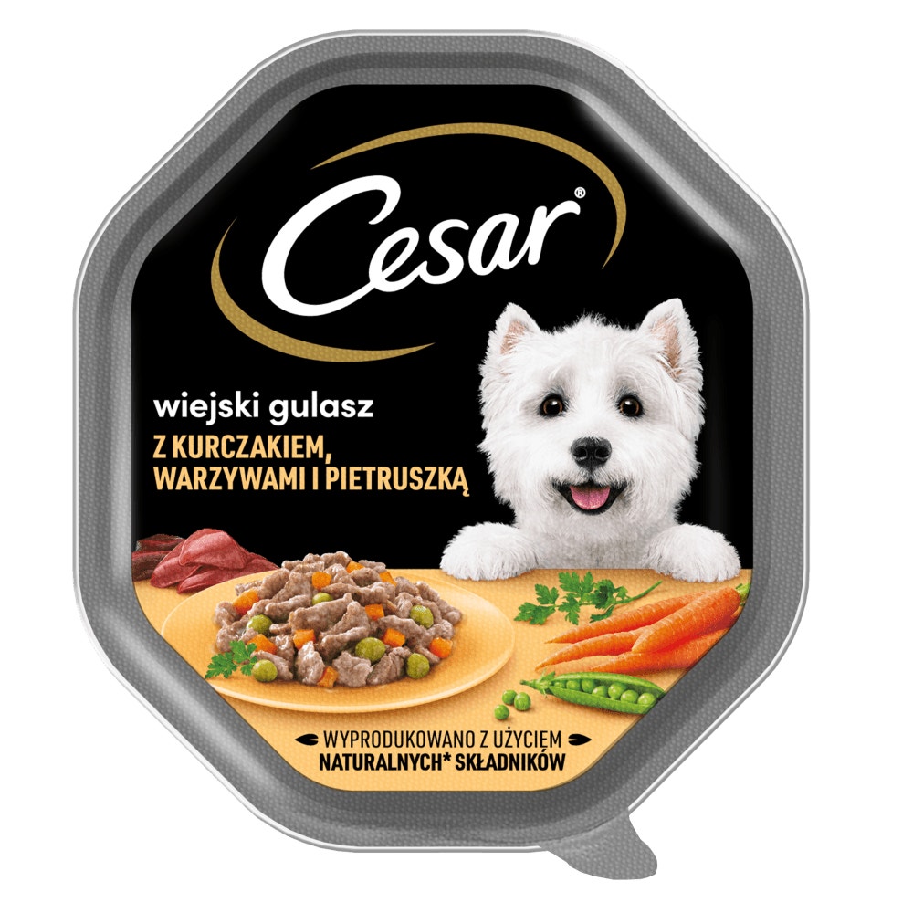 CESAR® Wiejski Gulasz z kurczakiem, warzywami i pietruszką w sosie 150g - 1